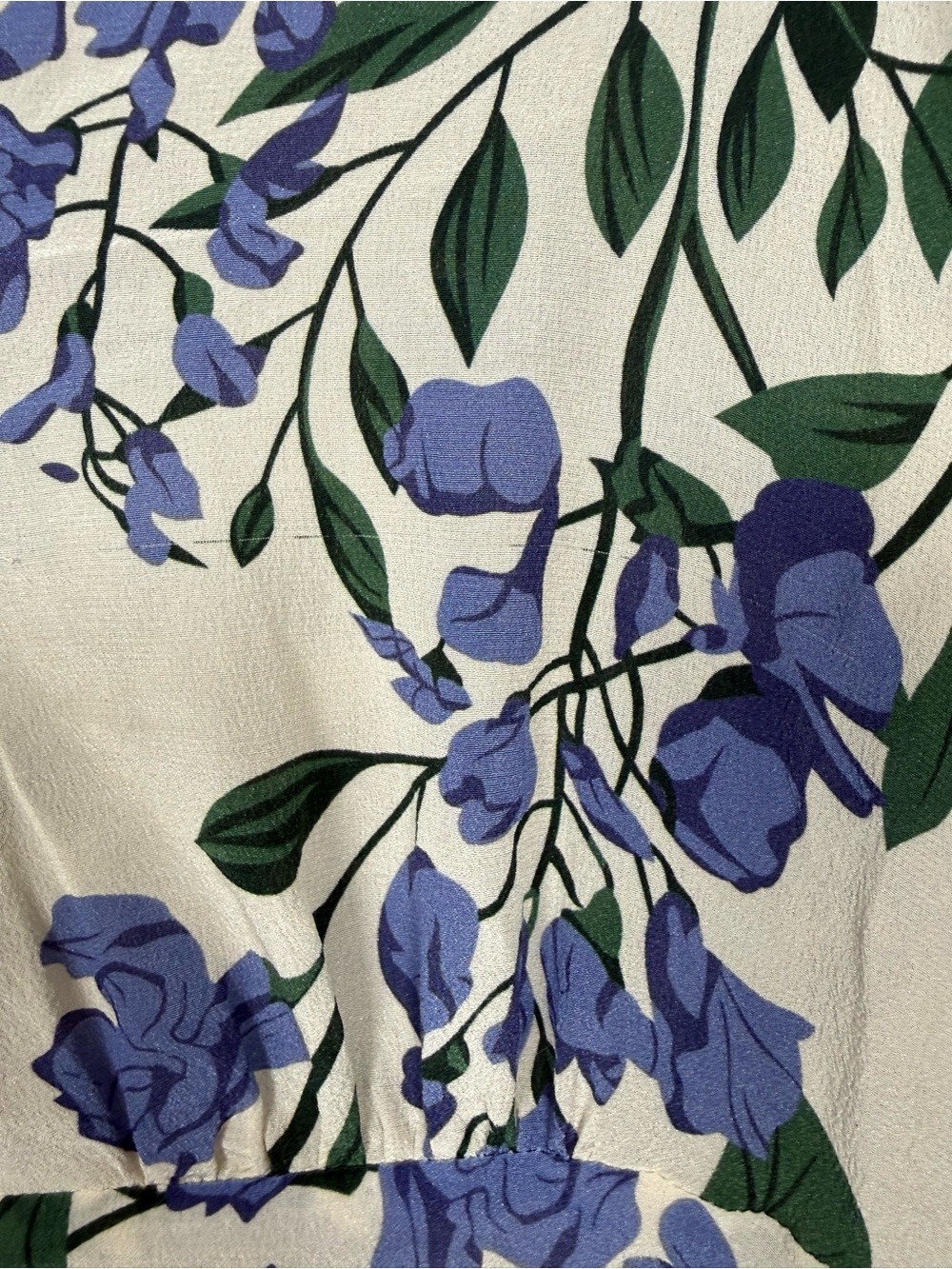 Fibflx French Chic Silk Floral Maxi Dress Purple Ruffle Romantic V-Neck Size L — image 6 of 8